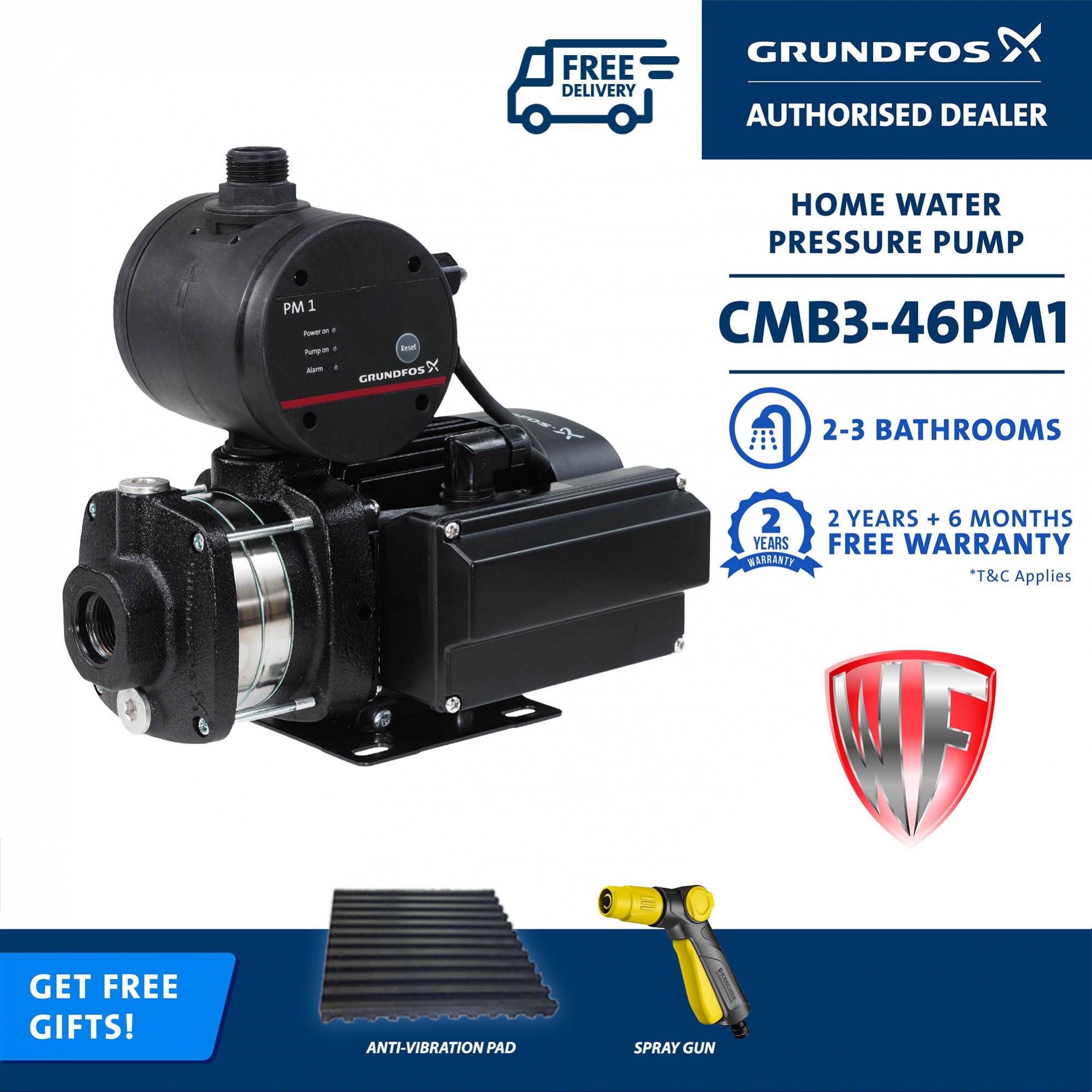 Grundfos CMB346 PM1 Home Water Pressure Booster Pump